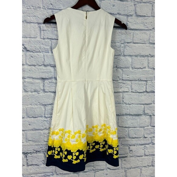 Draper James Climbing Bloom Women Sz 0 Dress Floral Blue Yellow Embroidered E4 - Picture 5 of 12